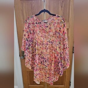 Trina Turk Slip Dress with Shear Overlay Size 2